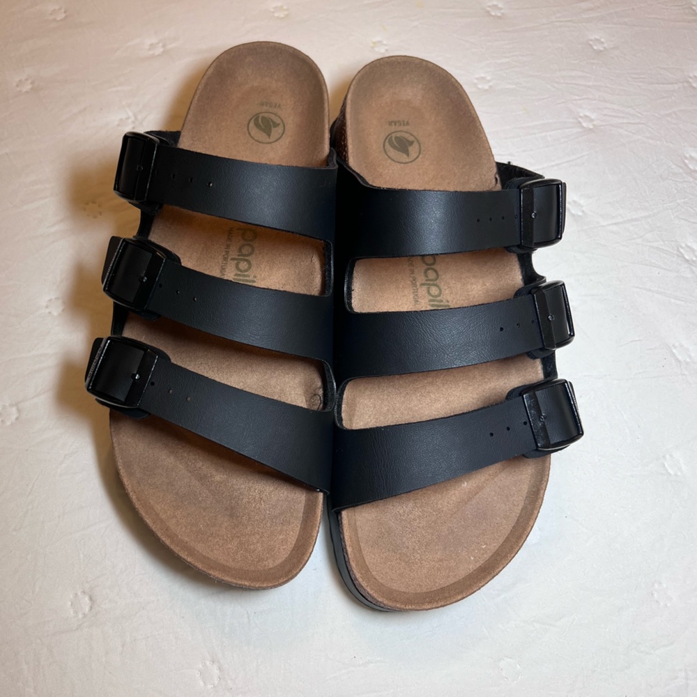 Papillio Triple Strap Black Platforms - Picture 3 of 8